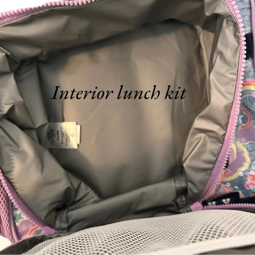 NWT Girls 3 Piece Backpack Book Bag Utility Pouch And Lunch Kit
